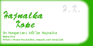 hajnalka kope business card